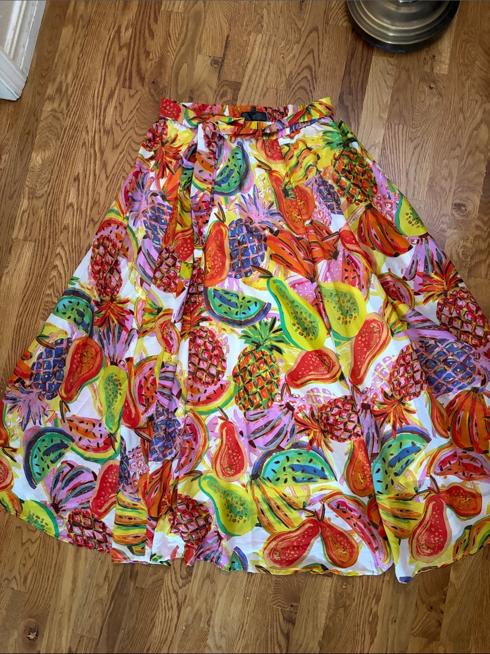 Vibrant Tropical Print Maxi Skirt - Multicolor